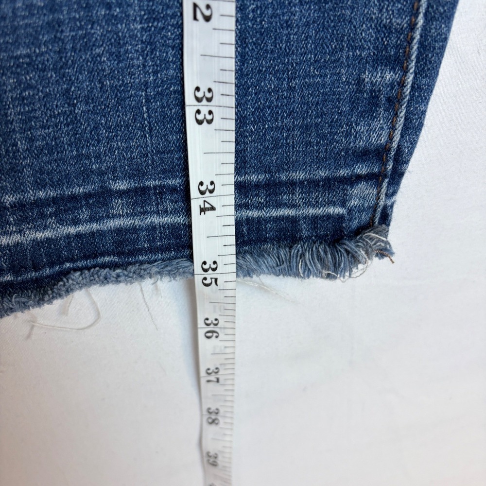 Lucky Brand Hayden Crop Jeans Womens 10/30 Blue Medium Wash Raw Hem Denim - Picture 2 of 9